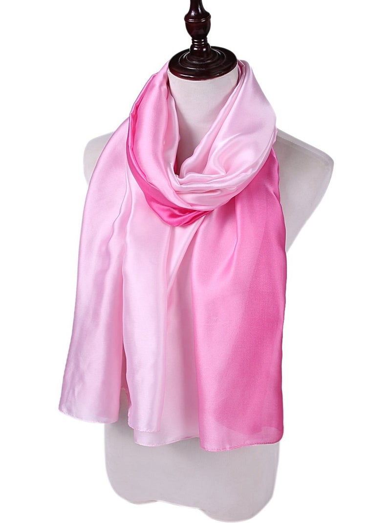 Étole de Soie Light Pink Dark Pink Duo Rose - Kiabi