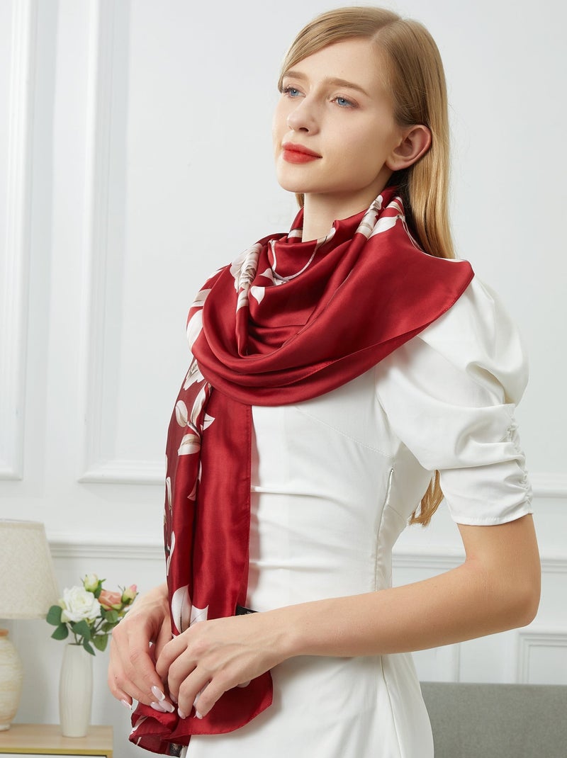 Etole de soie Verde Fiorita Rouge - Kiabi