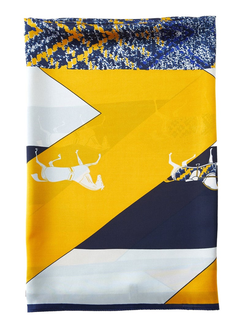 Etole de soie Vivace Patchwork Bleu marine - Kiabi