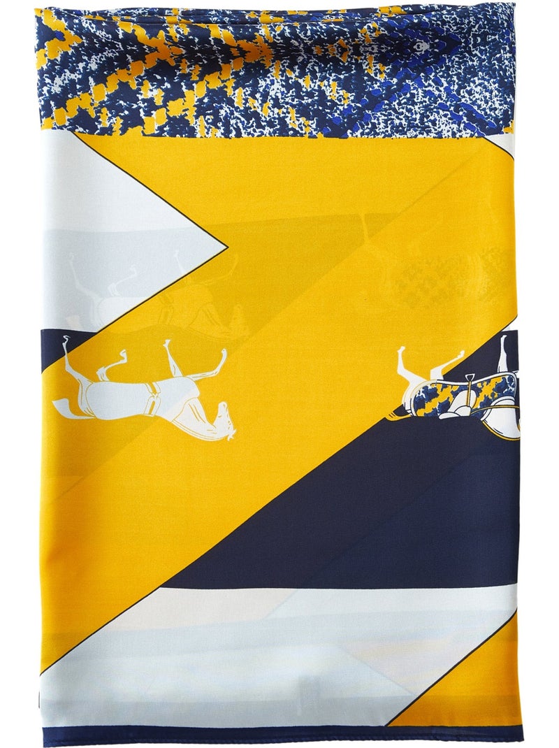 Etole de soie Vivace Patchwork Bleu marine - Kiabi
