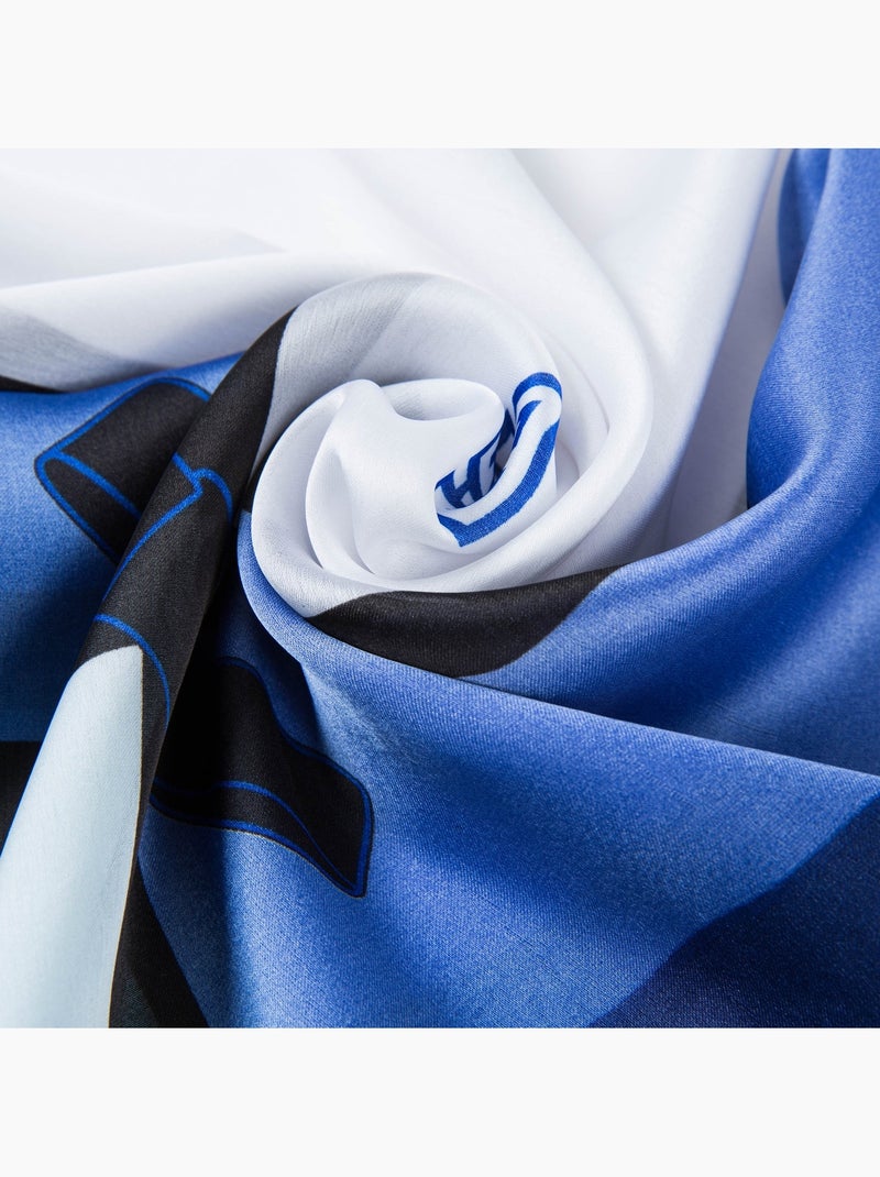 Étole de Soie White Blue Florina Bleu - Kiabi