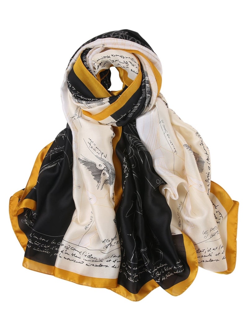 Etole de Soie Winged Florina Noir - Kiabi