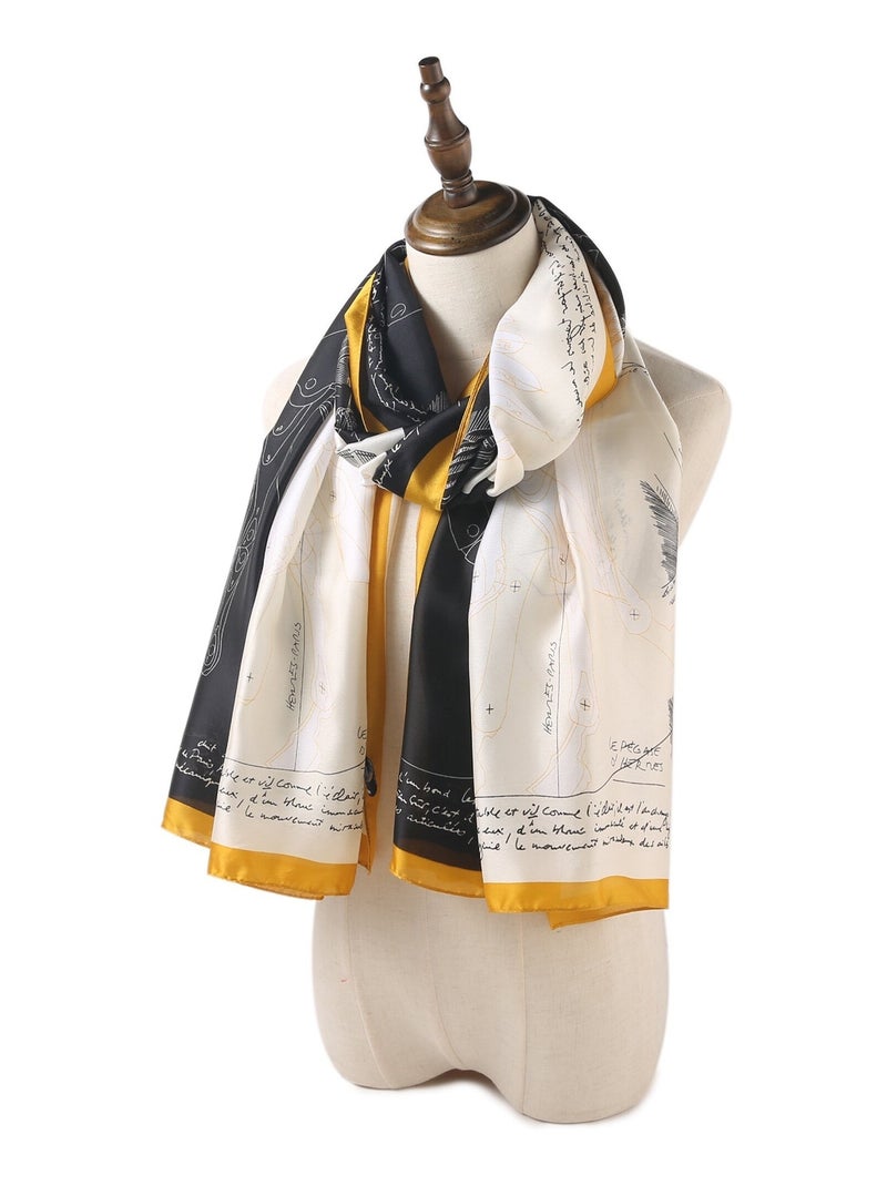 Etole de Soie Winged Florina Noir - Kiabi