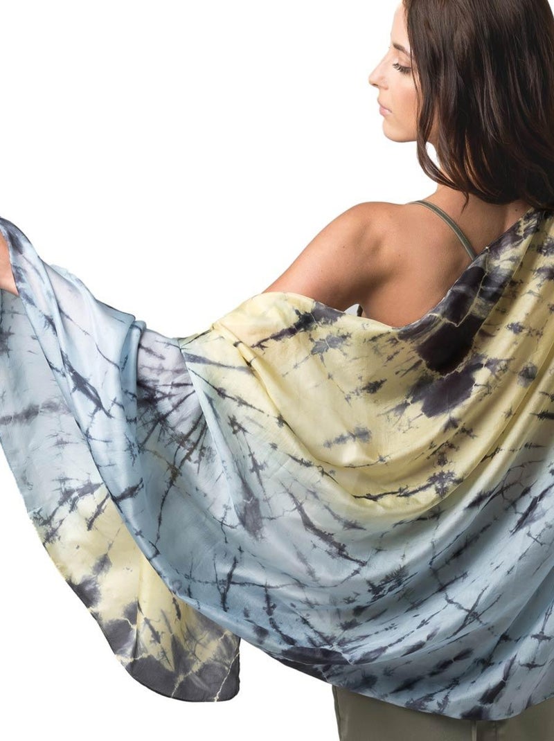 Etole Soie Tie Dye Halong - 100% Soie VietNam Gris - Kiabi