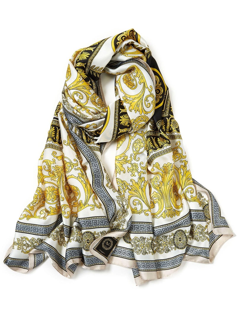 Etole soie V PRINT Blanc/Blanc perle - Kiabi