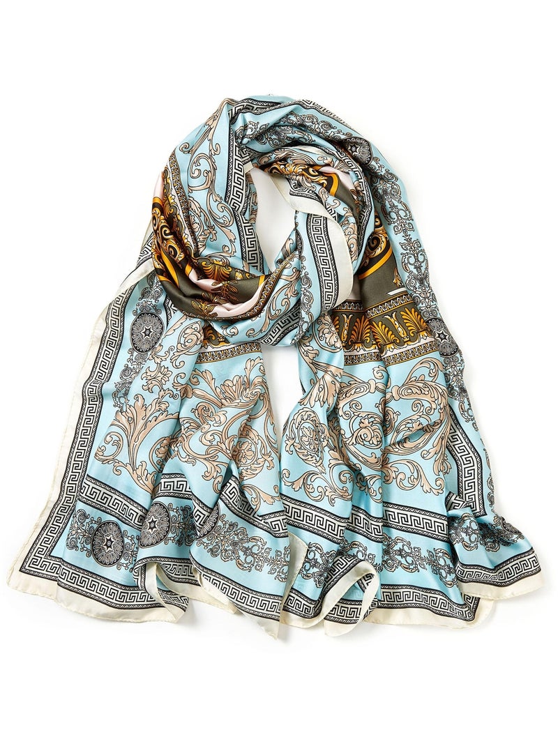 Etole soie V PRINT Bleu turquoise - Kiabi