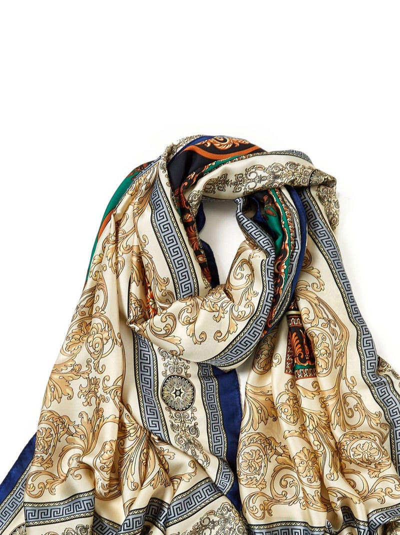 Etole soie V PRINT Vert - Kiabi