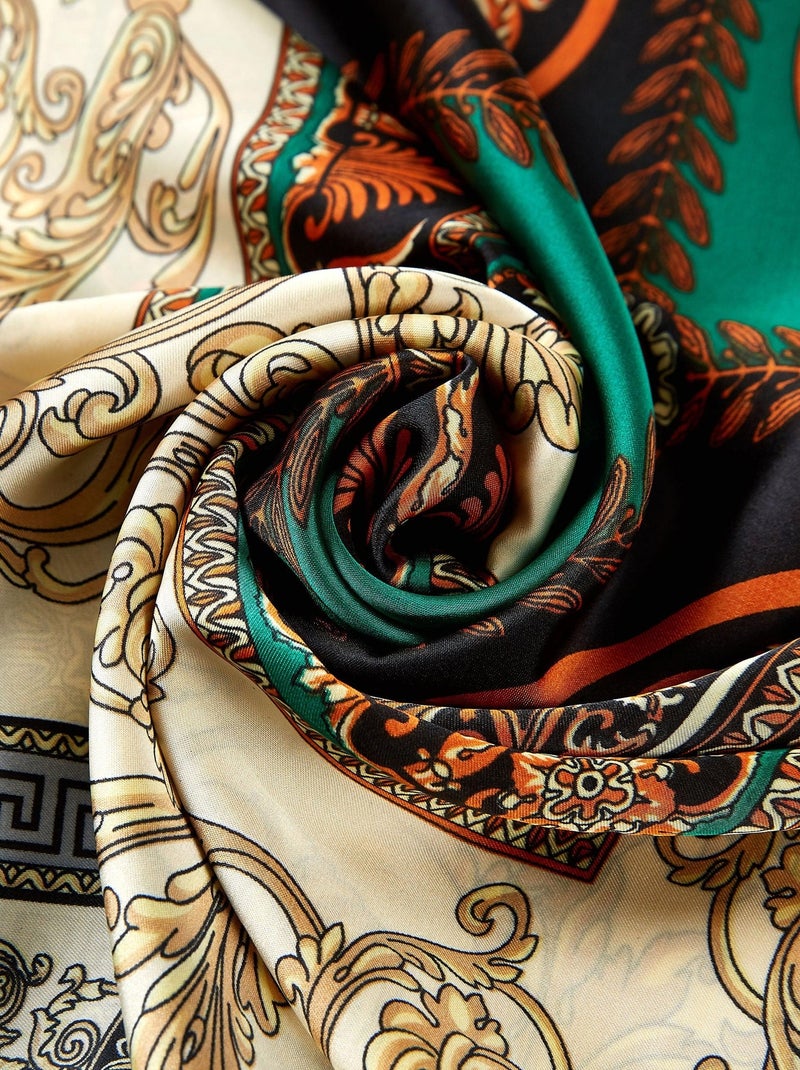 Etole soie V PRINT Vert - Kiabi