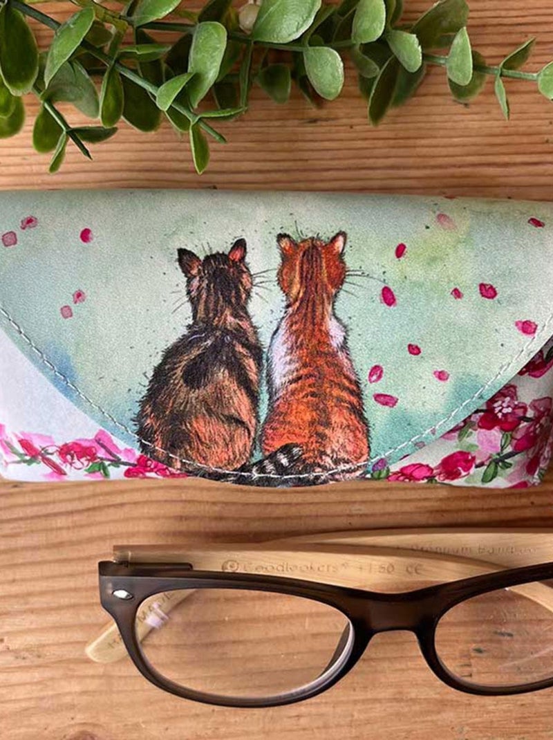 Étui à lunettes Chats et Fleurs par Alex Clark Blanc - Kiabi