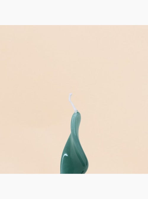 Etui de 2 bougies torsadées vertes 25cm - Kiabi