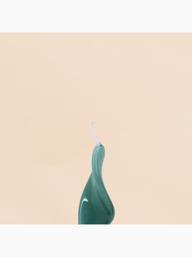 Etui de 2 bougies torsadées vertes 25cm Vert - Kiabi