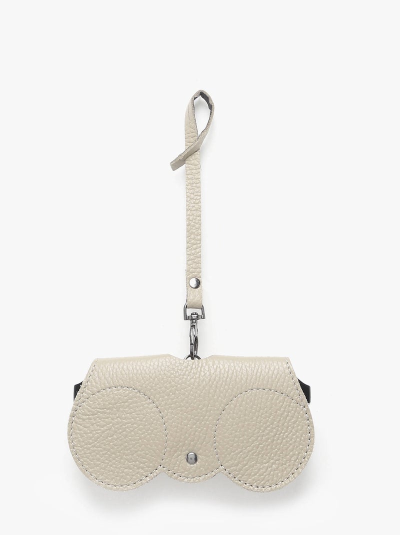 Étui Lunettes Cuir Milano Cuir De Vachette Gris Beige - Kiabi