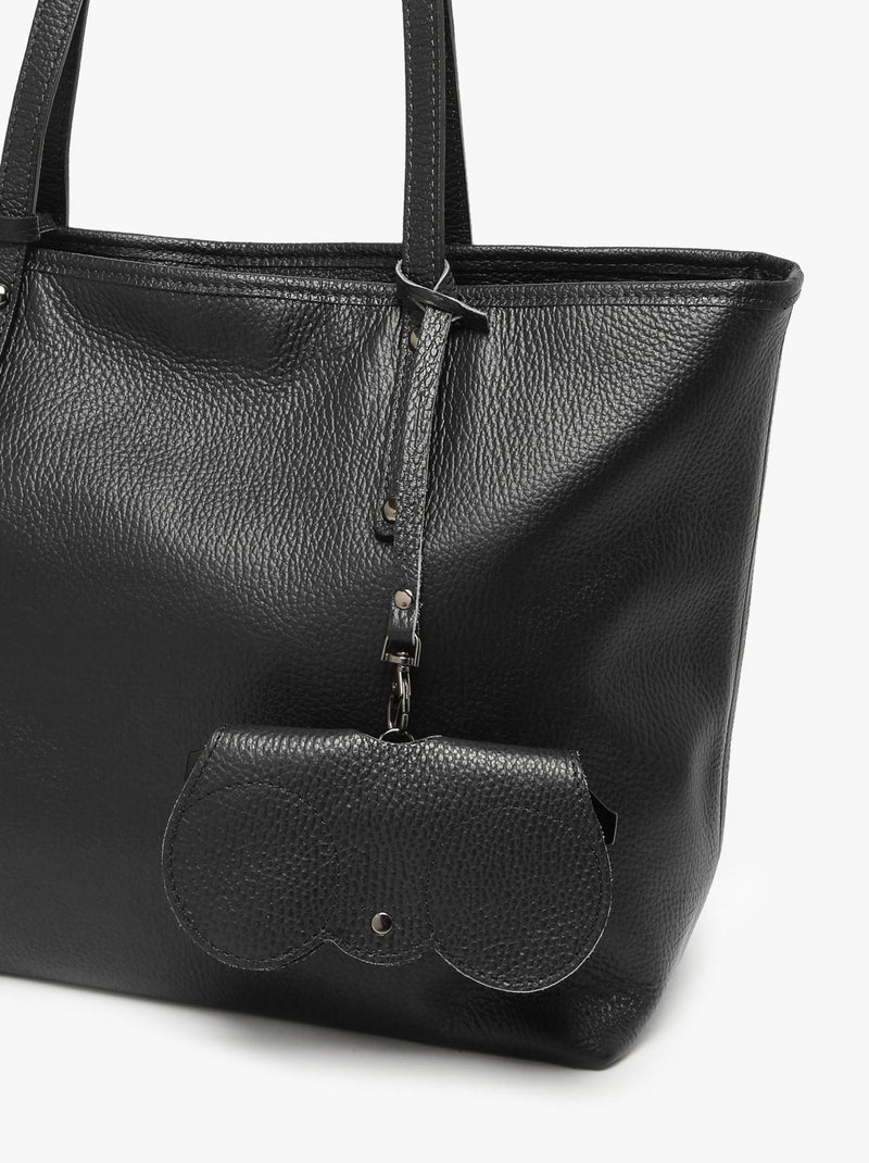 Étui Lunettes Cuir Milano Cuir De Vachette Noir Noir - Kiabi