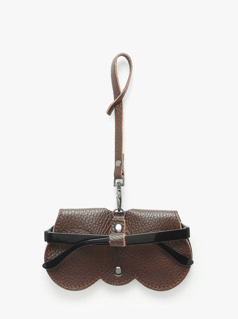 Étui Lunettes Cuir Milano Cuir De Vachette Noir Rouge Noir - Kiabi