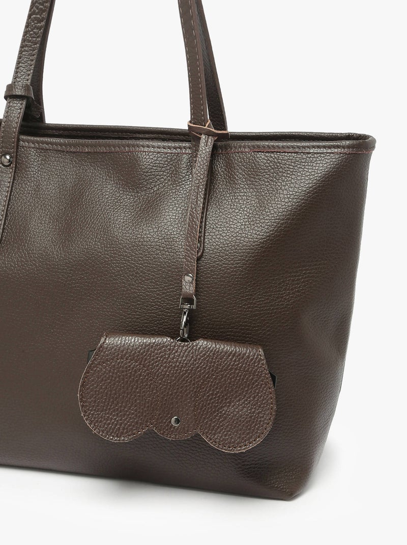 Étui Lunettes Cuir Milano Cuir De Vachette Noir Rouge Noir - Kiabi