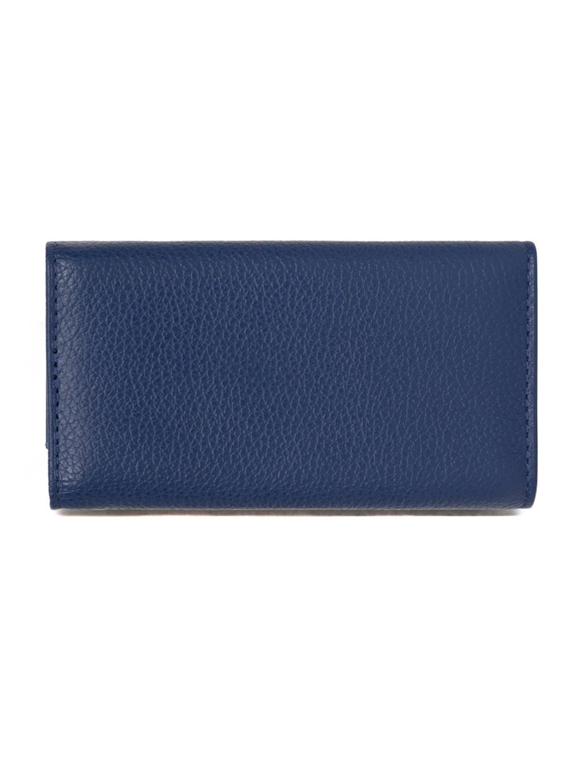 Étui porteclés  2 volets  Cuir CONFORT Bleu - Kiabi