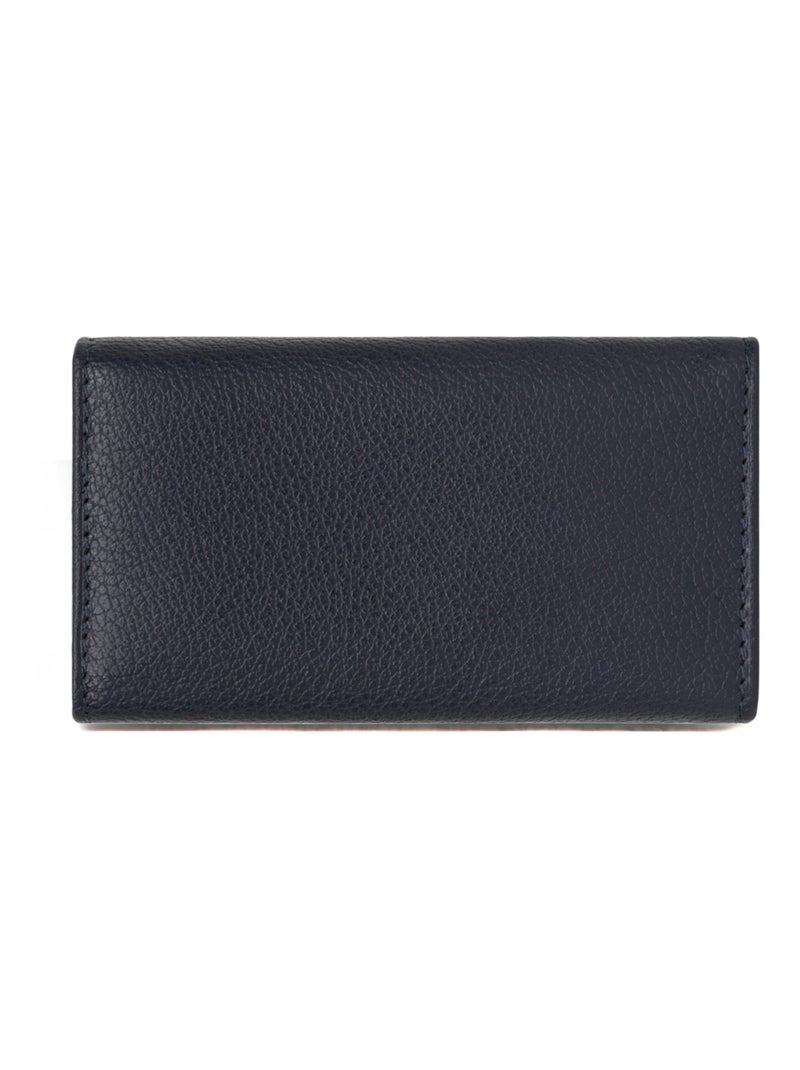 Étui porteclés  2 volets  Cuir CONFORT Bleu marine - Kiabi