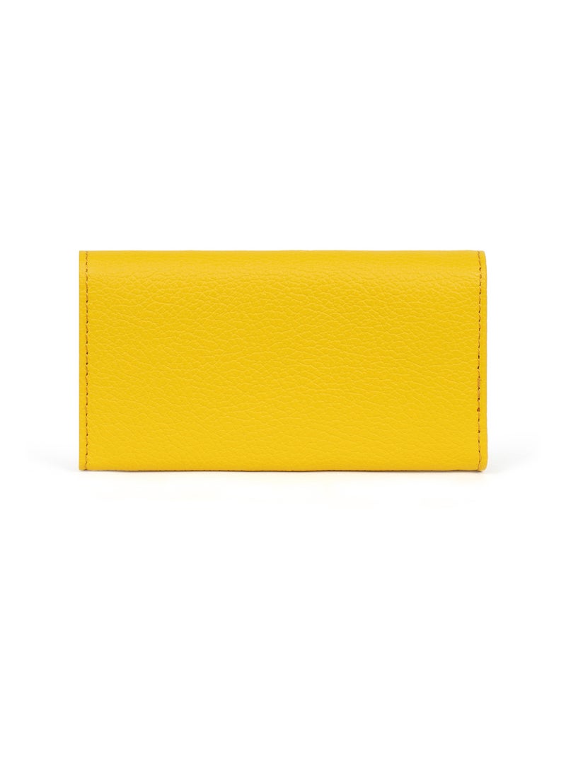 Étui porteclés  2 volets  Cuir CONFORT Jaune - Kiabi