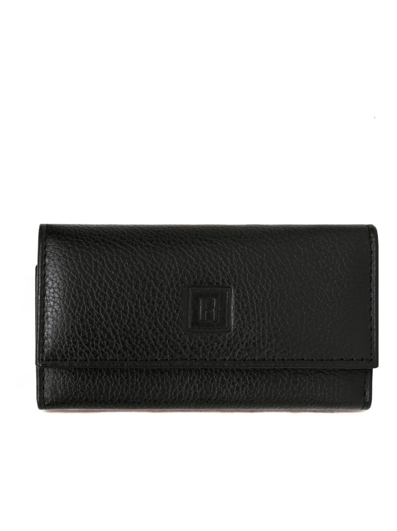 Étui porteclés  2 volets  Cuir CONFORT Noir - Kiabi