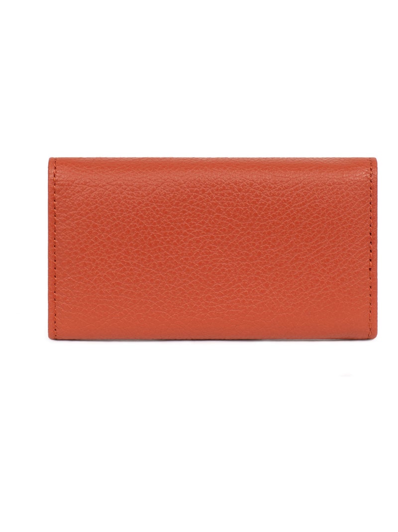 Étui porteclés  2 volets  Cuir CONFORT Orange - Kiabi