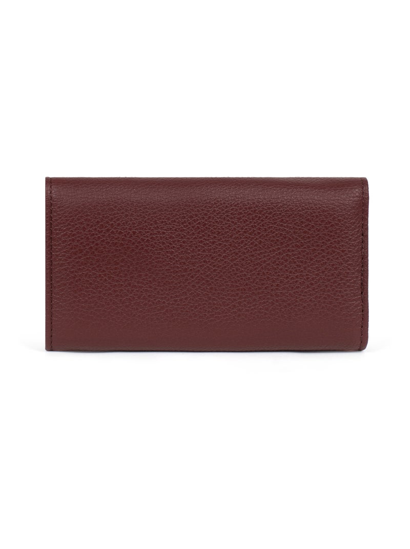 Étui porteclés  2 volets  Cuir CONFORT Violet prune - Kiabi