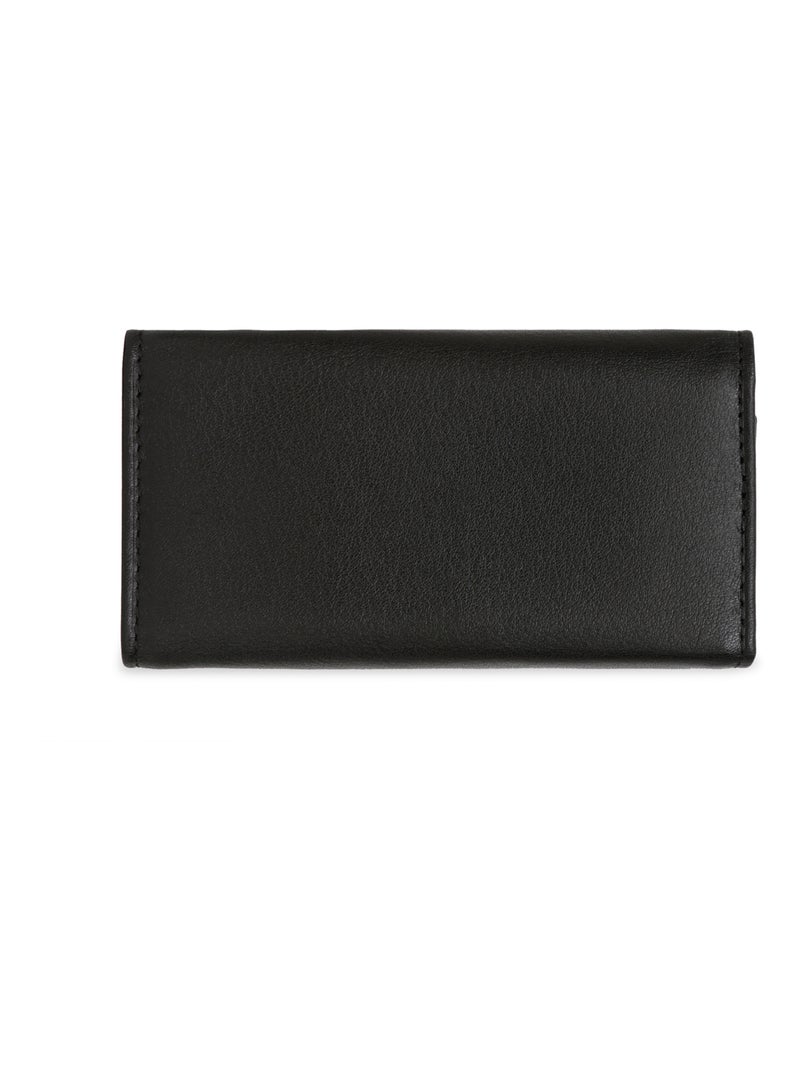 Étui porteclés  2 volets  Cuir SOFT Noir - Kiabi