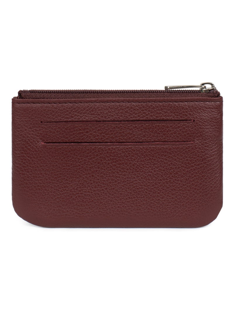 Étui porteclés  Cuir CONFORT Violet prune - Kiabi
