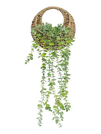 Eucalyptus artificiel à suspendre avec pot en paille ZEA