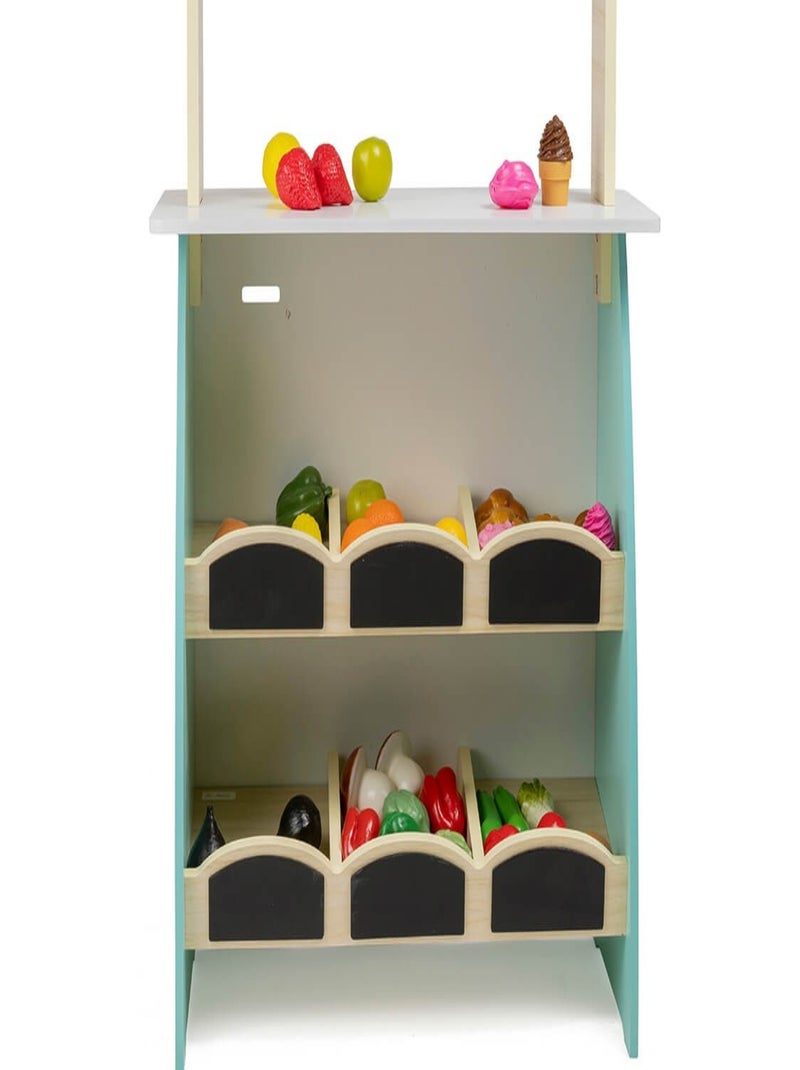EUREKAKIDS - Établi de marchand en bois pour enfant - De 3 à 12 ans Bleu - Kiabi