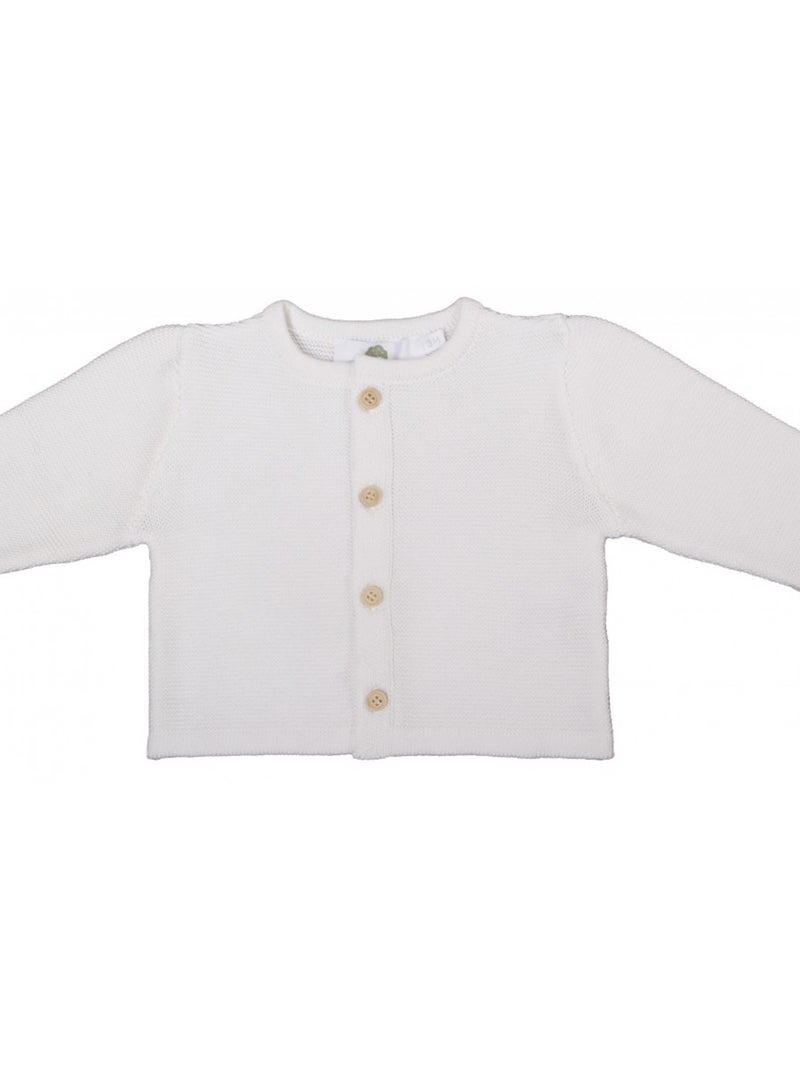Eveil Et Nature Brassière Tricot Coton Bio Blanc - Kiabi