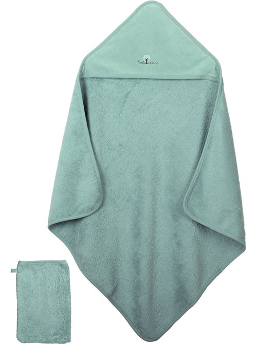 Eveil et Nature Cape de bain et gant Coton bio - Kiabi Eveil et Nature Cape de bain et gant Coton bio - Kiabi