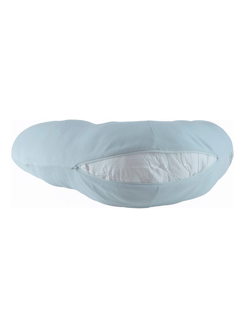 Eveil et Nature Coussin d'allaitement et de maternité- Coton bio Bleu ciel - Kiabi