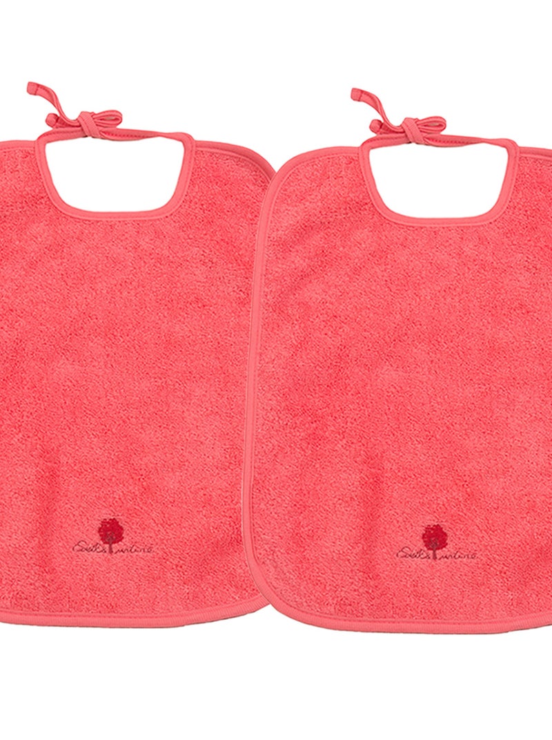 Eveil Et Nature Lot De 2 Bavoirs Eponge  Coton Bio Rouge - Kiabi