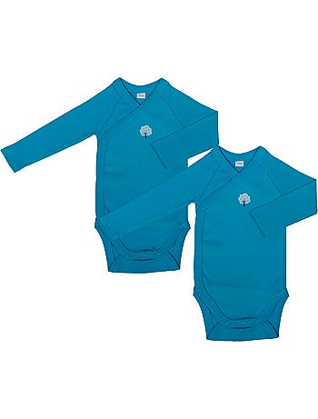 Eveil et Nature Lot de 2 Bodys Manches Longues Coton bio