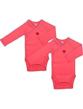 Eveil et Nature Lot de 2 Bodys Manches Longues Coton bio