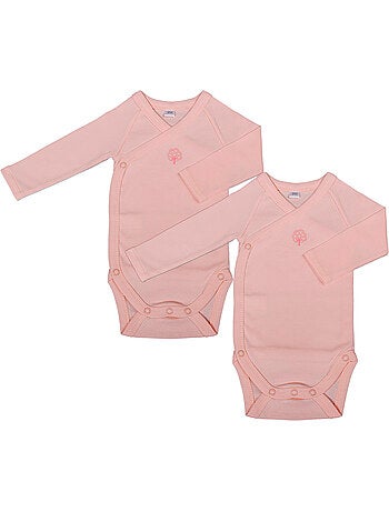 Eveil et Nature Lot de 2 Bodys Manches Longues Coton bio