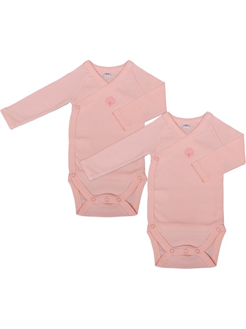 Eveil et Nature Lot de 2 Bodys Manches Longues Coton bio - Kiabi
