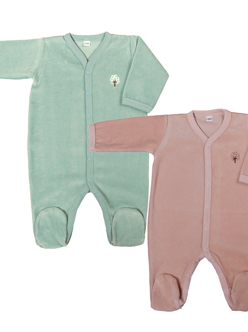 Eveil Et Nature Lot De 2 Dors-bien Velours Coton Bio Beige clair - Kiabi