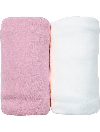 Eveil et Nature Lot de 2 Draps Housse jersey 40x80 cm Coton bio