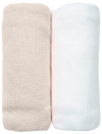 Eveil et Nature Lot de 2 Draps Housse jersey 40x80 cm Coton bio