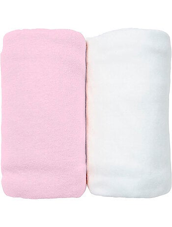 Eveil et Nature Lot de 2 Draps Housse jersey 40x80 cm Coton bio