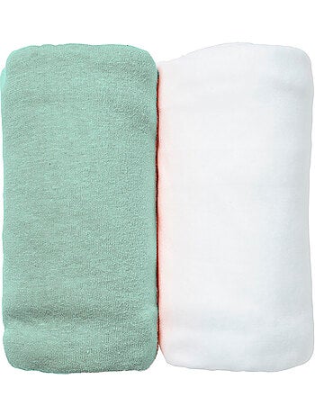 Eveil et Nature Lot de 2 Draps Housse jersey 40x80 cm Coton bio