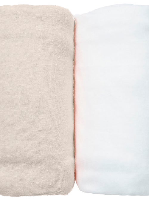 Eveil et Nature Lot de 2 Draps Housse jersey  60x120 cm Coton bio - Kiabi