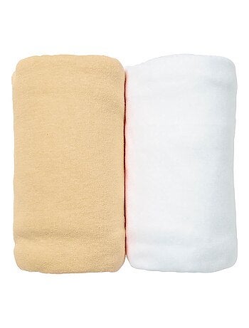 Eveil et Nature Lot de 2 Draps Housse jersey 60x120 cm Coton bio