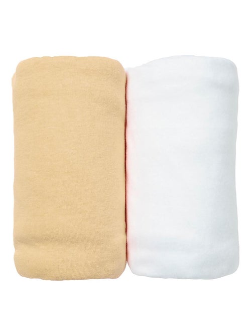 Eveil et Nature Lot de 2 Draps Housse jersey  60x120 cm Coton bio - Kiabi