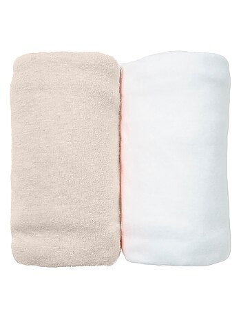 Eveil et Nature Lot de 2 Draps Housse jersey 70x140 cm Coton bio