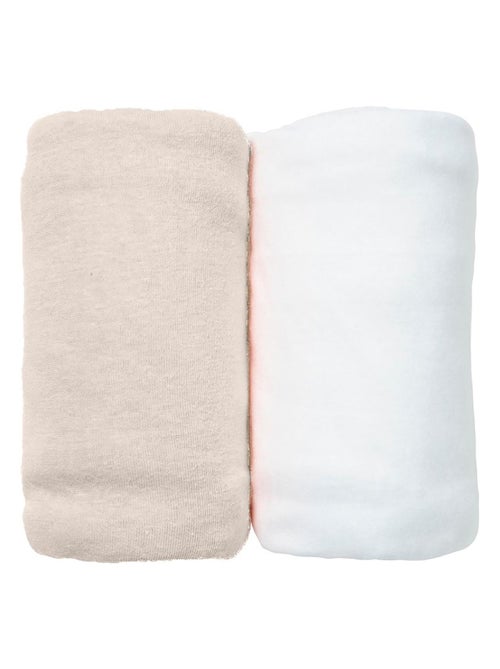 Eveil et Nature Lot de 2 Draps Housse jersey  70x140 cm Coton bio - Kiabi