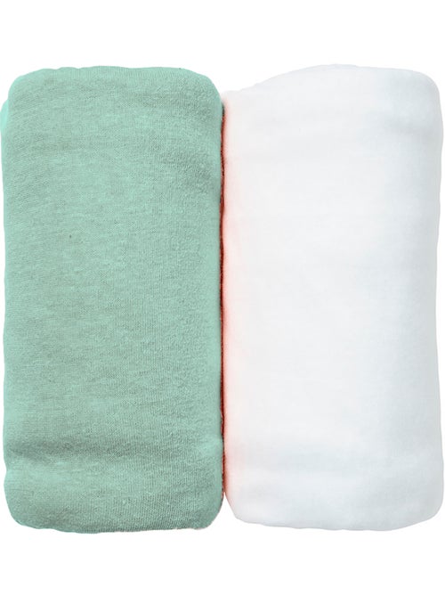 Eveil et Nature Lot de 2 Draps Housse jersey  70x140 cm Coton bio - Kiabi