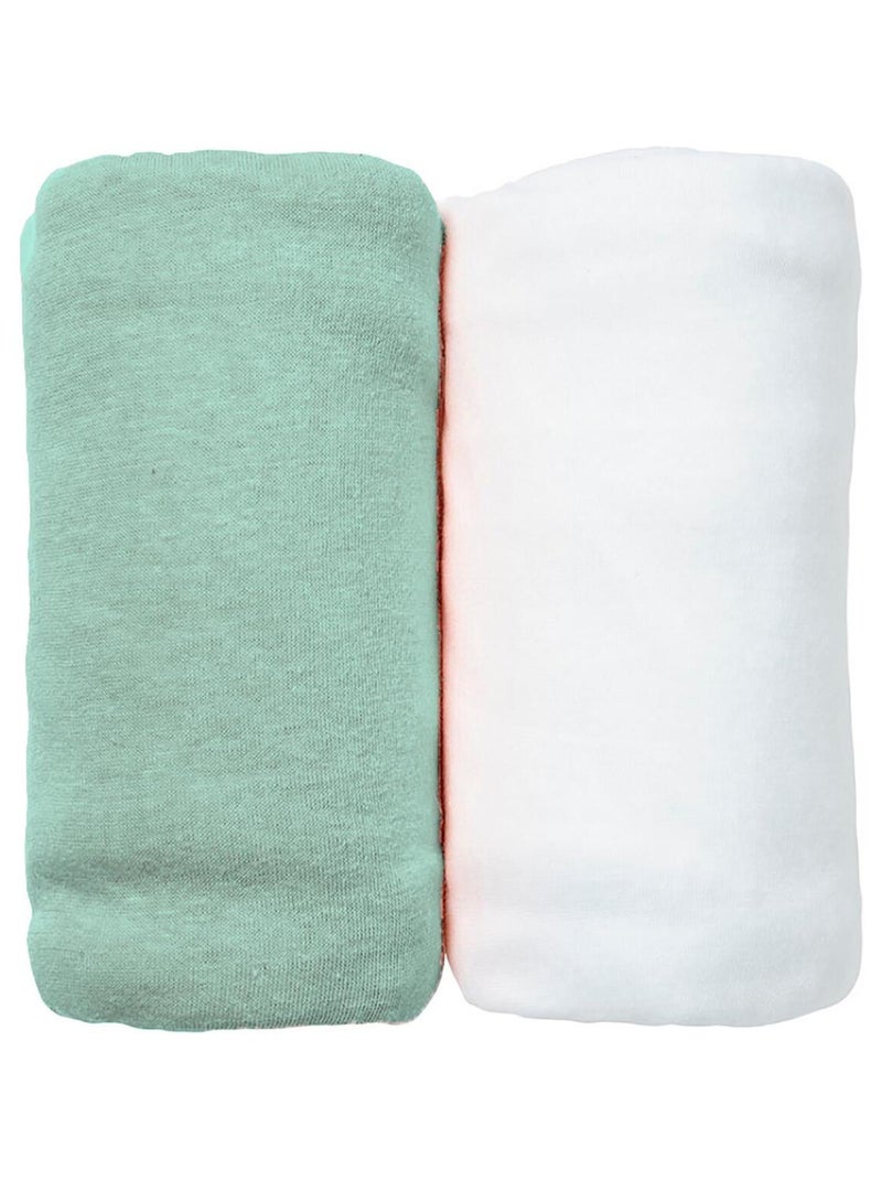 Eveil Et Nature Lot De 2 Draps Housse Jersey Coton Bio Vert - Kiabi