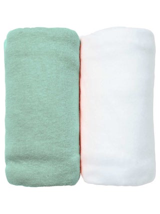 Eveil Et Nature Lot De 2 Draps Housse Jersey Coton Bio